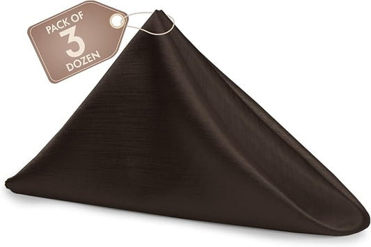 17x17-Inch Shantung Cloth Napkins, Espresso, Set of 36 by UltimateTextile
