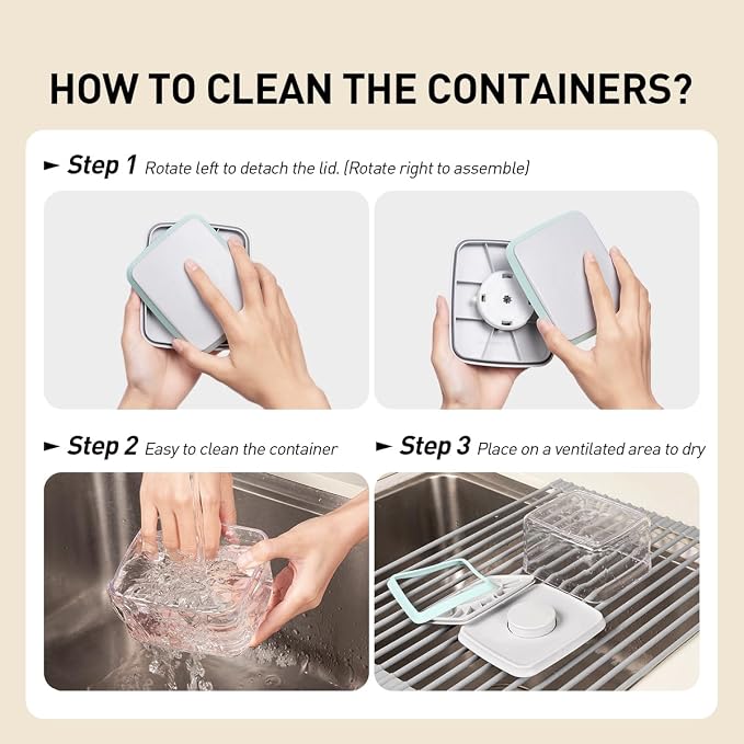 Pop Food Storage Containers Set, 6Pcs Airtight Containers with Lids for Kitchen Pantry Organizers and Storage,One Button Opening BPA-Free Food Containers for Cereal Flour Sugar(0.6, 1.3, 1.9Qt)*2 - Image 6