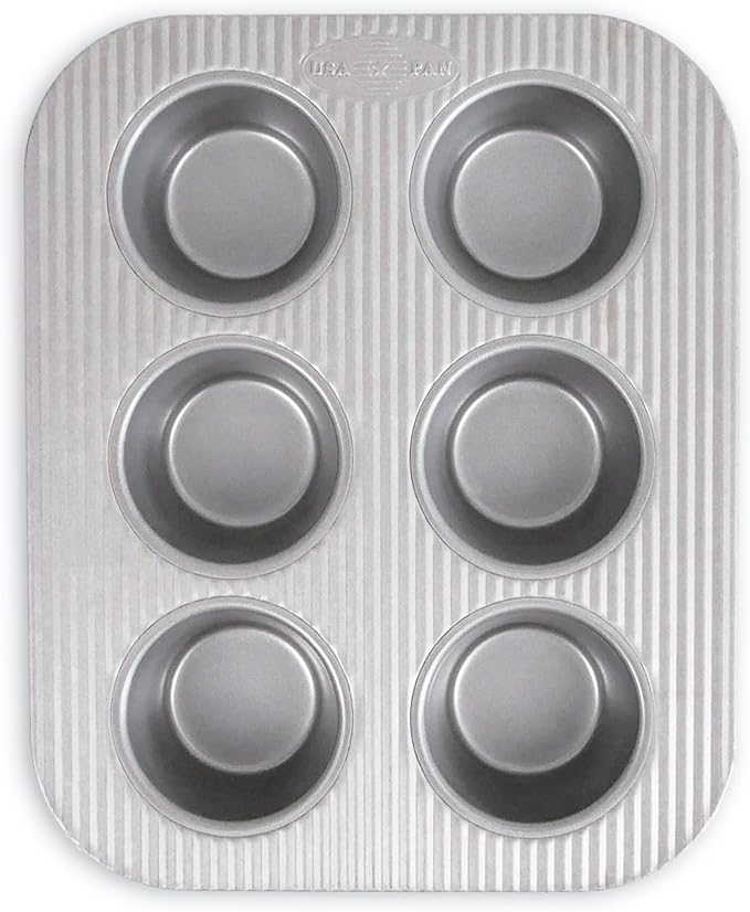 USA Pan Nonstick Toaster Oven 6 Cup Muffin Pan, Aluminized Steel (Pack of 6) by USAPan