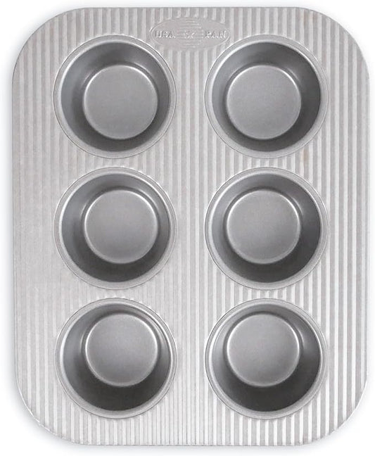 USA Pan Nonstick Toaster Oven 6 Cup Muffin Pan, Aluminized Steel (Pack of 6) by USAPan