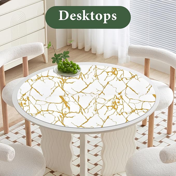 Drawer and Shelf Liner for Kitchen Cabinet Non Slip Waterproof | Shelf Paper 23.6 in X 20 Ft Non Adhesive Refrigerator Liners Gold White Marble Easy Liners for Bathroom Cupboard - Image 7