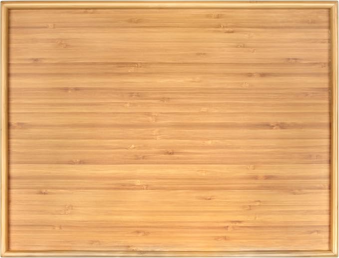 BambooMN Organic Bamboo Serving Tray, Vanity, Appetizers, Snacks, Desserts, Charcuterie Boards, 17"x13"x0.75" - 3 Trays by BambooMN