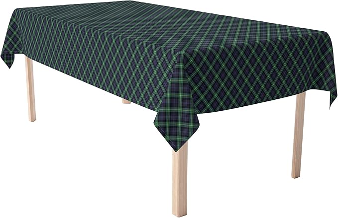 Fabric Textile Products | Blue & Green Tartan Tablecloth | Plaid Rectangular Tablecloth | 60" x 104" | Machine Washable and Stain-Resistant for Easy Care | Made in The USA by FabricTextileProductsInc