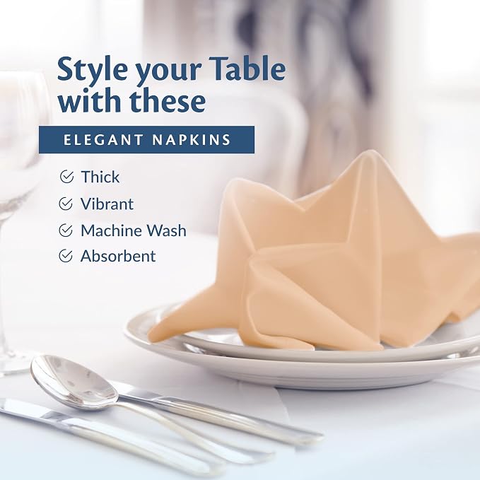 Cloth Napkins 20" X 20" Bulk Sets, Restaurant Quality | Elegant Clean-lined Hemmed Edges, Square, For Weddings, Hotels, Restaurants, And Classy Home Dinners - Image 4