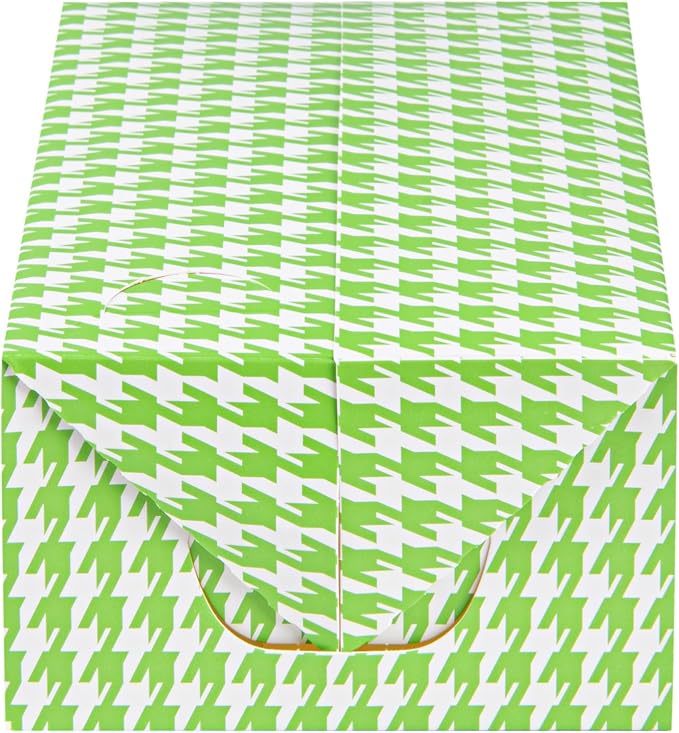 Bio Tek 47 Ounce To Go Boxes, 400 Rectangle Take Out Food Containers - Fast Top Closure, Disposable, Green Houndstooth Paper Carry Out Containers, For Burgers Or Fried Chicken - Restaurantware - Image 9