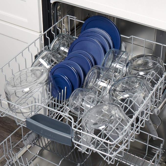 Anchor Hocking 18 Piece Glass Storage Containers with Lids (9 Glass Food Storage Containers & 9 Navy Blue SnugFit Lids) - Image 5