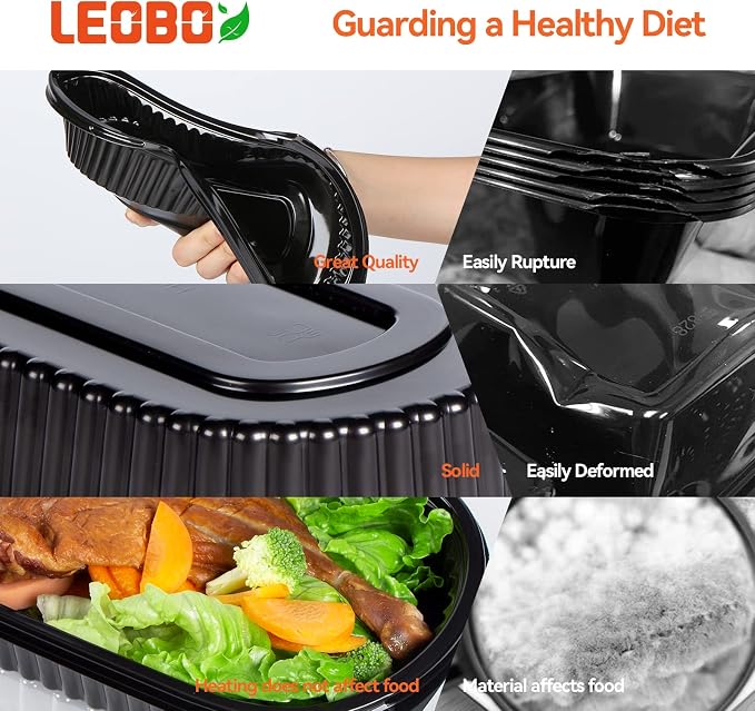 45 Pack 26oz Meal Prep Containers - Shrink Wrapped No Pre-Wash | Leak Proof BPA-Free | Microwave & Freezer Safe | Stackable, Reusable To Go Containers for Bulk Storage, Leftover & Takeout - Image 4