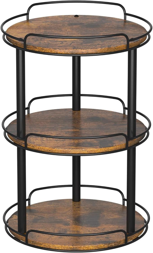 LAMU 12'' Wood Lazy Susan Turntable Organizer for Cabinet, 3 Tier Lazy Susan Spice Rack Organizer for Kitchen, Wood Turntable for Table Top, Countertop, Pantry, Bathroom by YourHome-OrganizationHelper