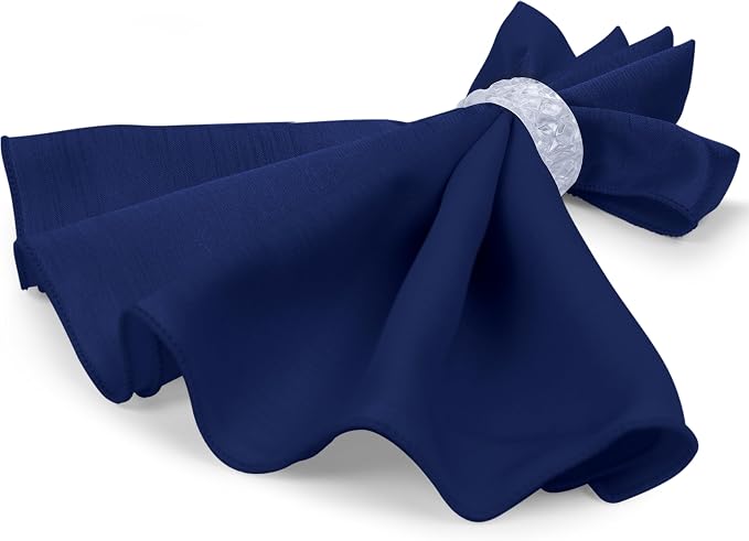 17x17-Inch Shantung Cloth Napkins, Deep Royal, Set of 24 | Bulk Case of 2 Dozen, Satin, Square, 100% Polyester Fabric, Reversible, Faux Dupioni Silk Reverse Side, Machine Washable - Image 7