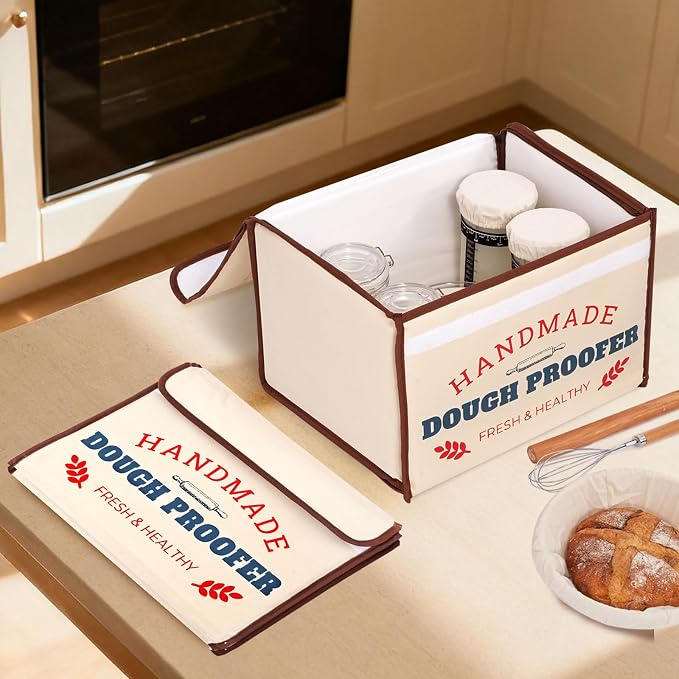 Bread Proofing Box with Heater 50-130°F 3-Sided Heat 24H Timer | Foldable heated fermentation box maintains 50-130°F with 3-sided heat for sourdough starter, pizza dough, yogurt and more - Image 7