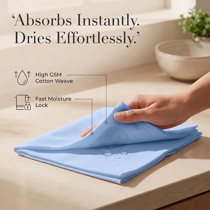 Urban Villa Cloth Napkins Cotton 20x20 (Set of 12) Ice Blue - Image 3