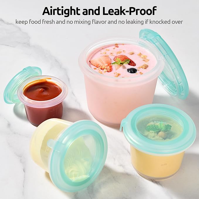 U-Taste Silicone Container with Lids, Kitchen Food Storage Set, 2/4/8/16oz | Food Grade Liquid Silicone, Leak-Proof Airtight Lid, Meal Prep Lunch Box, Freezer & Microwave Safe, Clear Date Marking Circle - Image 4