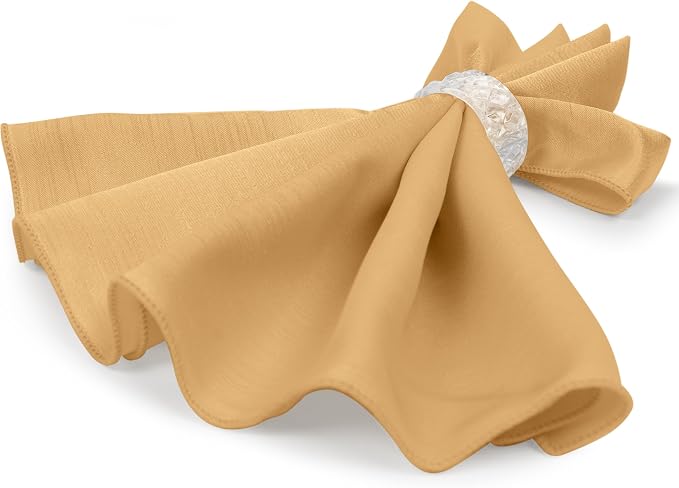 17 x 17-Inch Shantung Satin Cloth Napkins, Camel Set of 24 - Image 7