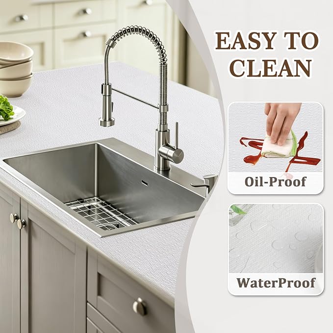Shelf Liner for Kitchen Cabinets and Drawers, 18" x 240" White | Non-Adhesive Design, Waterproof & Non-Slip Protection, Easy Cut to Fit, Washable and Reusable, Pantry Storage - Image 3