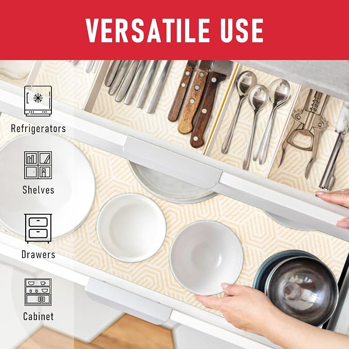 Cooyes 2 in 1 Refrigerator Liners, 6 Pack, 12“ × 24”， Fridge Drawer & Shelf Liners for Kitchen Cabinets Non-Adhesive, Breathable Cloth Material, BPAfree, Keep Produce Fresh Longer - Image 6