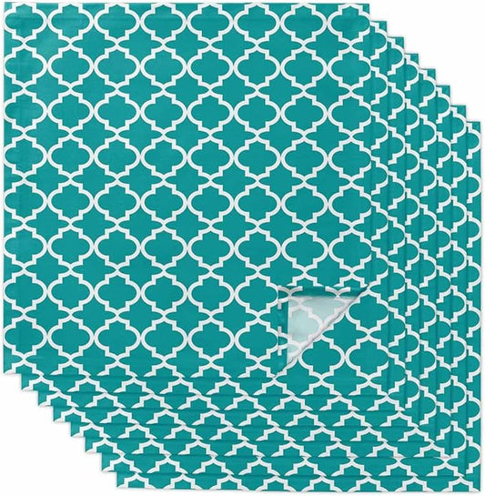Cloth Napkins Set of 8-20x20 Inches, Teal Morocco Washable Reusable Table Napkins, Ethnic Boho Minimalist Abstract Geometric Soft & Absortbent Dining Napkin for Party Wedding Hotel Restaurant by Unknown
