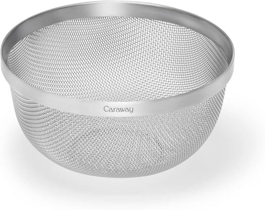 Caraway 2qt Stainless Steel Kitchen Strainer | Mesh Colander with Raised Base for Efficient Drainage, Non-Toxic, PFAS-Free by Unknown