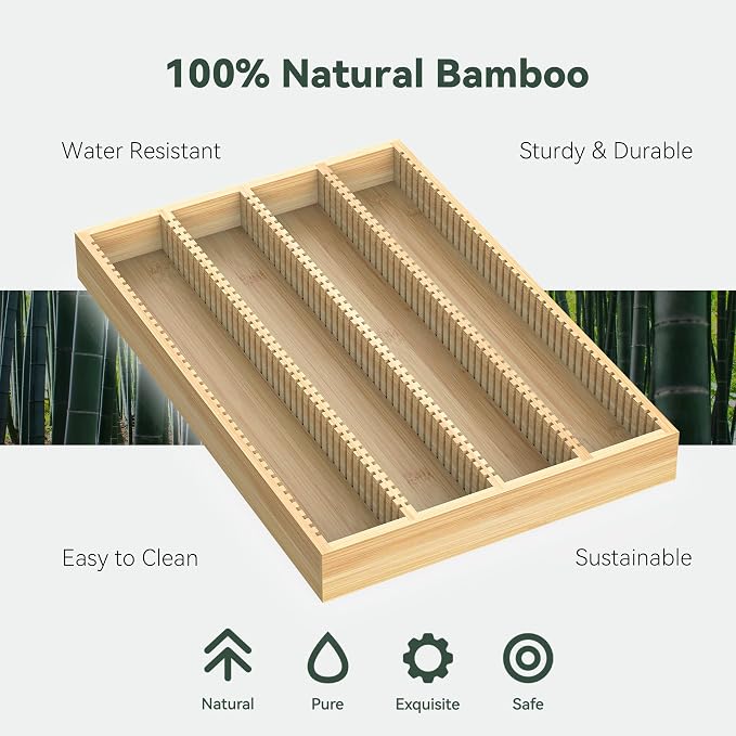 for Nespresso Vertuo Capsules Bamboo Coffee Pod Drawer Organizer | 15"Dx10"Wx1.5"H 40 Big or 52 Small Pods Holder for Counter - Image 6