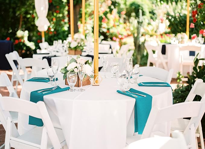 50 PCS Turquoise Square Satin Cloth Napkins, 20 X 20 Inch | Soft Smooth, Washable Reusable, Silk Dinner Table Napkins Bulk, for Weddings Parties Banquets Dining and Restaurants - Image 5