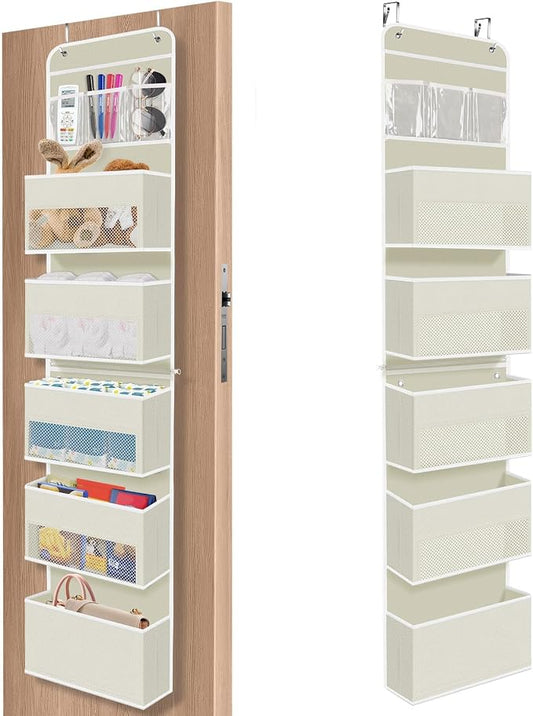 1Pack Over The Door Organizer Large Capacity Hanging Storage Room Organizer | 40 lb Capacity, Ultra-Sturdy, Detachable, Mesh Design with Clear Window, Space-Saving Organizer for Pantry, Nursery & Closet by SpaceHacks