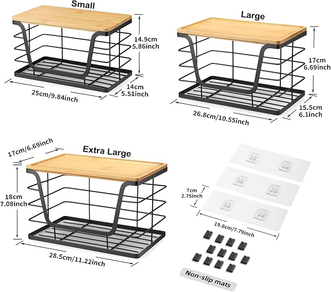 ALOCEO 3 Pack Stackable Storage Bins with Lids, Stainless Steel Trash Bag Dispenser Roll Holder for for Kitchen Sink, Laundry, Pantry Organizer and Storage - Image 3