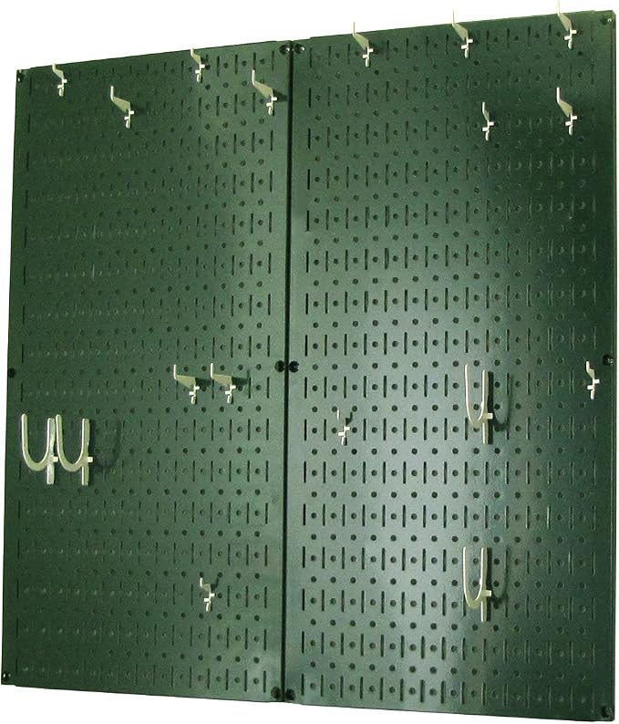 Wall Control Kitchen Pegboard Organizer Pots and Pans Storage Rack Organization Kit with Green Pegboard and White Accessories - Image 2