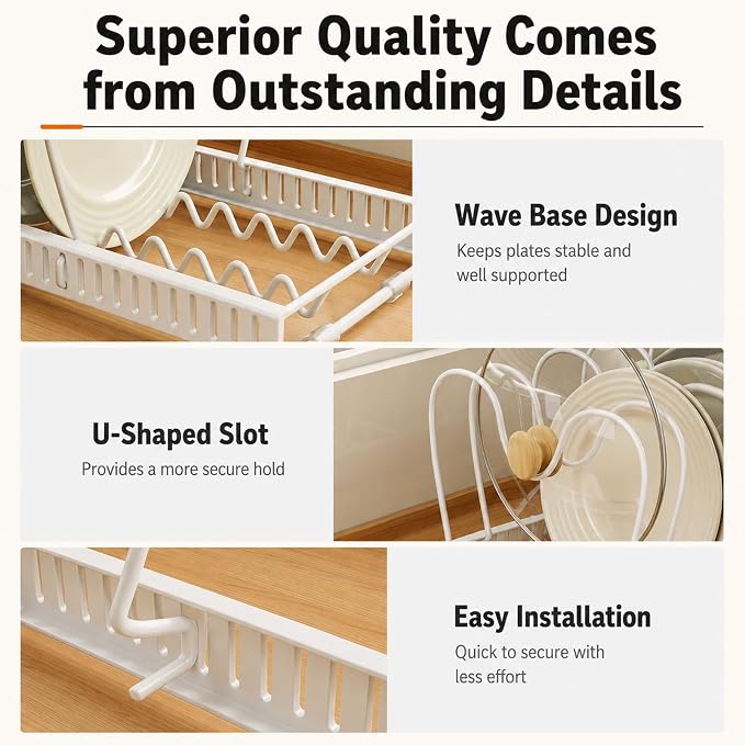 Pots and Pans Organizer Rack,Expandable Pot Lid Holder for Kitchen Cabinet | 11.81''-22.85'' Metal Rack with 12 Adjustable Dividers,Multifunctional Organizer for Cookware Bakeware Cutting Board Storage - Image 2