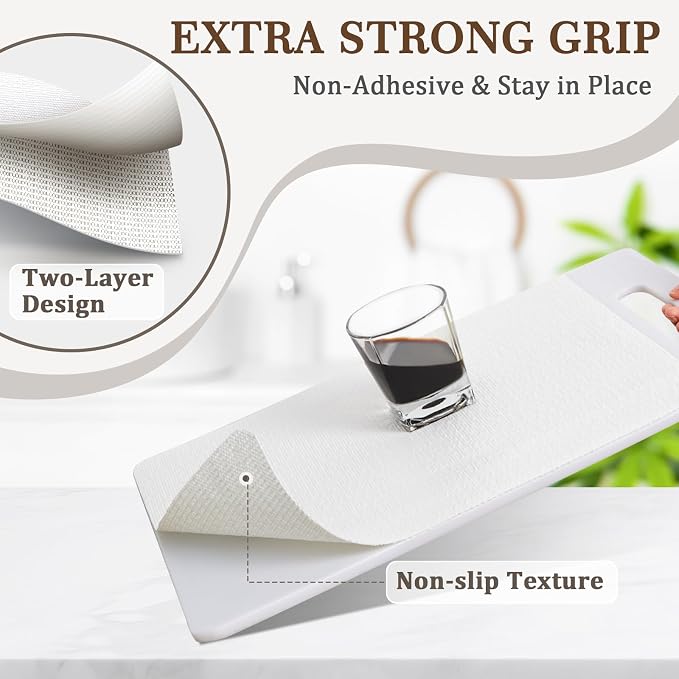 Shelf Liner for Kitchen Cabinets and Drawers, 12" x 240" White | Non-Adhesive Design, Waterproof & Non-Slip Protection, Easy Cut to Fit, Washable and Reusable, Pantry Storage - Image 3