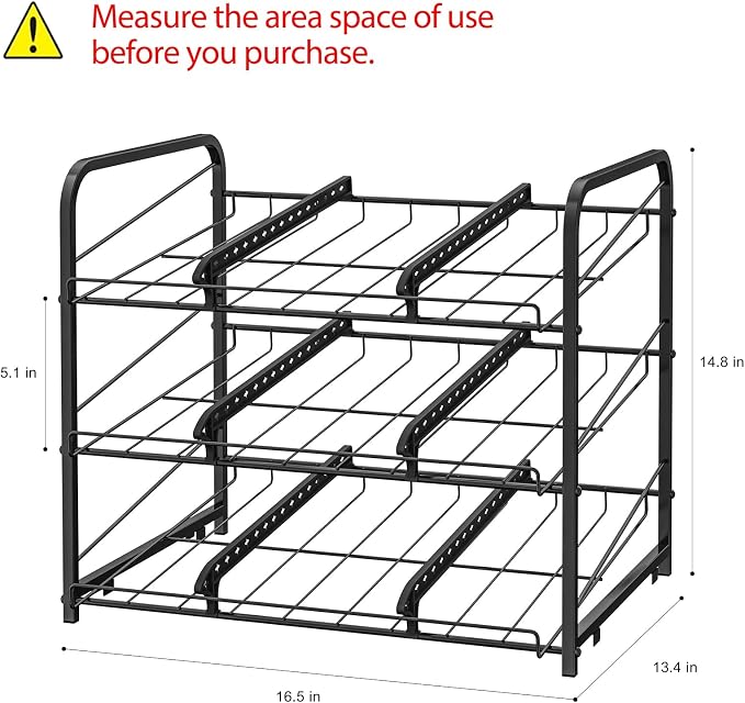 BTY Can Organizer for Pantry Stackable 2 Pack, Can Storage Organizer Rack Stacking Can Dispensers Small Space Holds up to 36 Cans for Pantry, Kitchen, Cabinet Black - Image 2