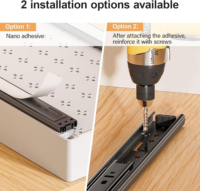 Delamu 3 Pack Pull Out Cabinet Organizer, 15.7"Deep Pull Out Drawers for Cabinets, Slide Out Drawers for Kitchen Cabinets, Bathroom Cabinet Organizer, Pantry (White) - Image 4