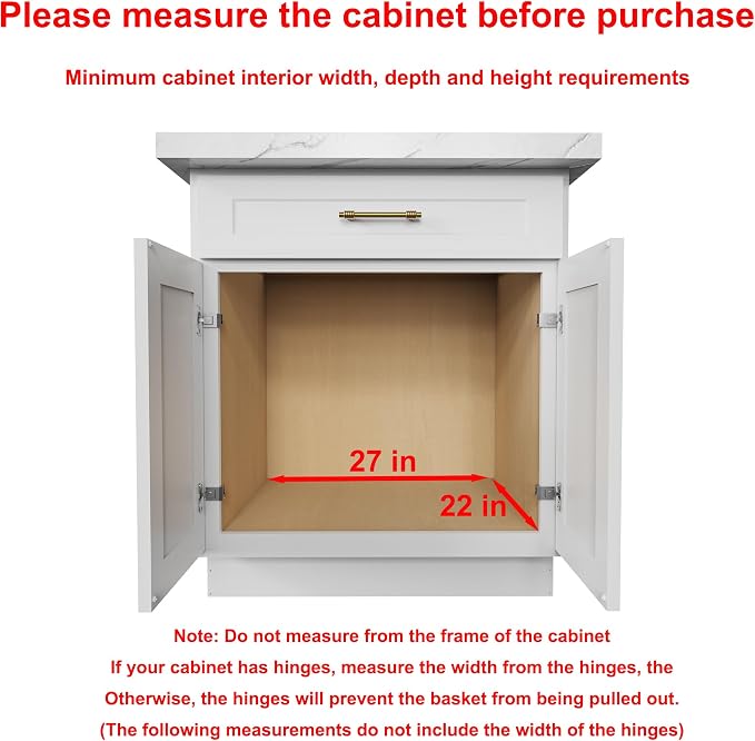 Sikarou Wood Pull Out Cabinet Organizer 26" W x 21" D, Heavy-Duty Sliding Drawers for Inside Cabinets Storage and Organization for Kitchen, Pantry, Bathroom - Image 3