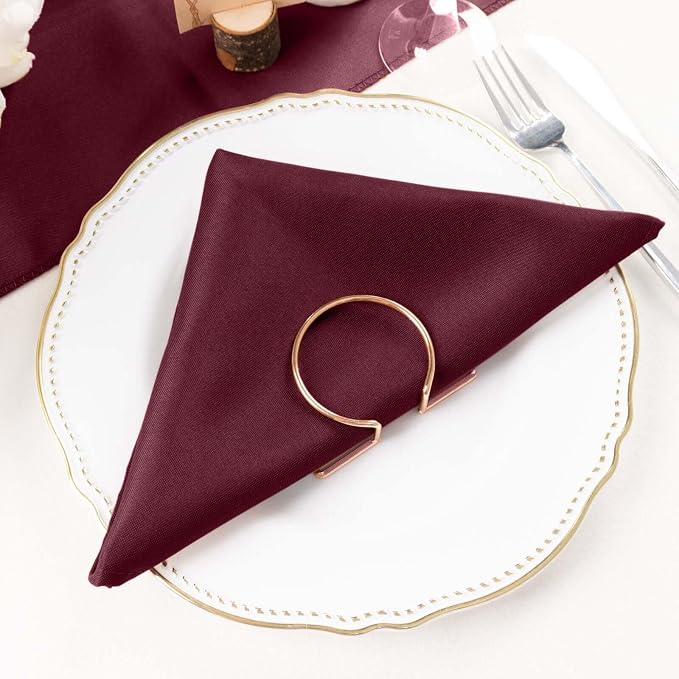 Efavormart Premium Cloth Napkins Set of 100, 20x20 Inch Burgundy Violet Seamless Dinner Napkins, Washable Linen Table Napkin Cloth with Hemmed Edges for Weddings, Party and Banquet - Image 2