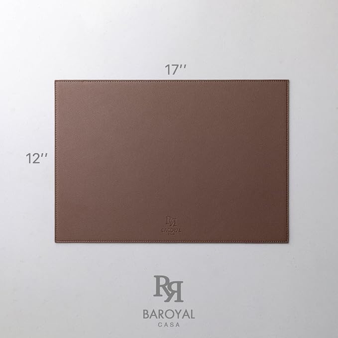 Baroyal Faux Leather Placemats Set of 4 Vinyl Washable Wipeable Table Mats for Kitchen Dining Table Heat Resistant Waterproof Modern Indoor/Outdoor Placemats Non-Slip Easy Clean Place Mats (Chocolat) - Image 7