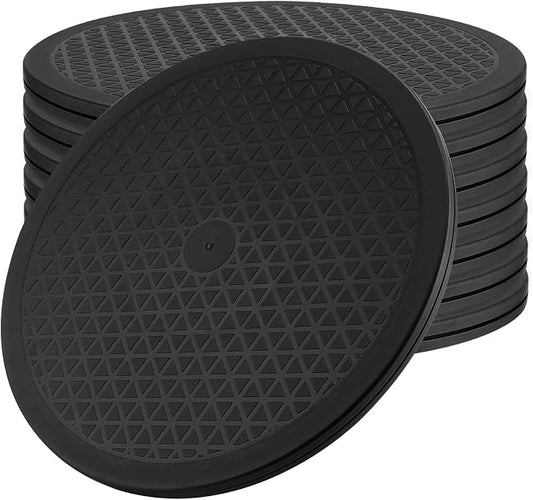 SINJEUN 8 PCS 12 Inch 360° Rotating Swivel, Rotating Swivel Stand Turntable Lazy Susan Monitor Stand for Plants, Models and Handicraft, Black by SINJEUN