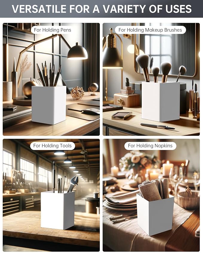 White Kitchen Utensil Holder - Chic Silverware Holder for Party, Compact and Versatile Utensil Caddy, Ideal for Countertop and Party Use - Image 6