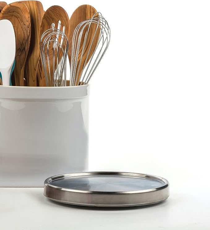 RSVP International Endurance Tool Crock Turntable Lazy Susan, Stainless Steel, 8.25" | Organize Spices & Small Bottles | Spins Easy | Handy in Cabinets or on Counters - Image 9