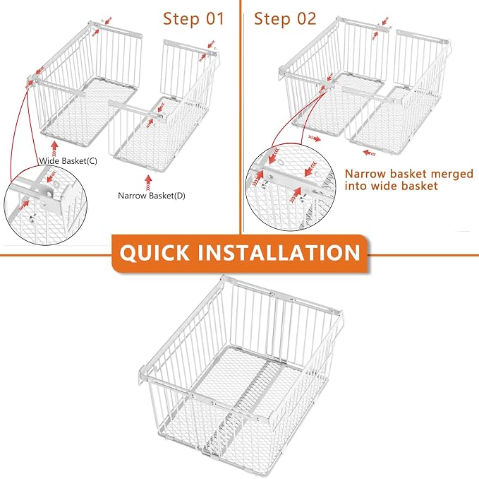 Large Freezer Organizer Bins for 5 to 9 Cu.Ft,4Pack , Leak-Proof Bottom | ANJUBANFreezer Organizer Bins, Stackable,expandable,foldable,With handle Wire Storage Container Baskets for Sort Frozen Meats - Image 8