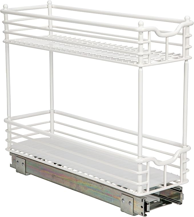 Household Essentials White Steel Two-Tier Slide-Out Organizer with Plastic Liners - Image 13