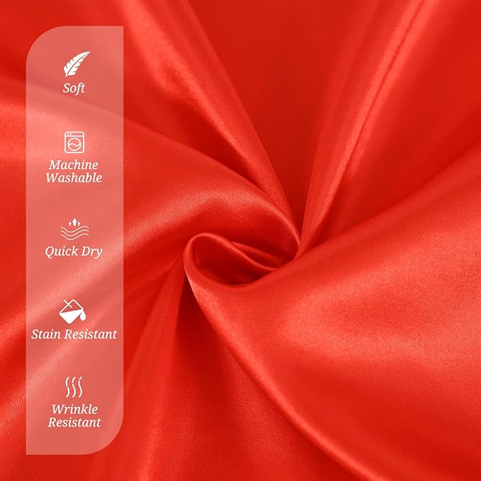 50 PCS Red Square Satin Cloth Napkins, 20 X 20 Inch | Soft Smooth, Washable Reusable, Silk Dinner Table Napkins Bulk, for Weddings Parties Banquets Dining and Restaurants - Image 4