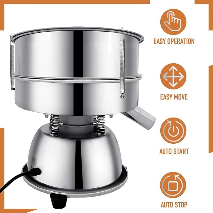 Sidasu Automatic Vibrating Sieve Shaker–40&60 Mesh Flour Sifter | Electric 110V/50W Sifter Machine for Baking Kitchens,Grain Milling,Herbal Powder,Food Preparation - Image 7