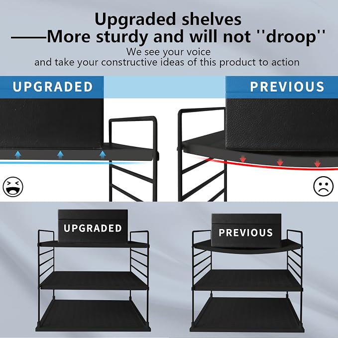Adjustable Pantry Organizers and Storage - Steel Wire & Plastic Saran Wrap Holder, Black, 10.75 in x 12 in x 9.25 in - Image 7