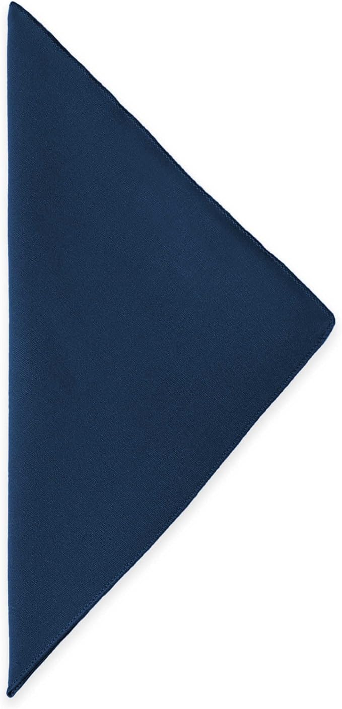 17x17-Inch Cotton-Feel Cloth Napkins, Navy, Set of 12 | Bulk Case of 1 Dozen, Square, 100% Spun Polyester Fabric, MJS-Spun Construction, Cotton-Like Hand, Machine Washable, Seamless - Image 2
