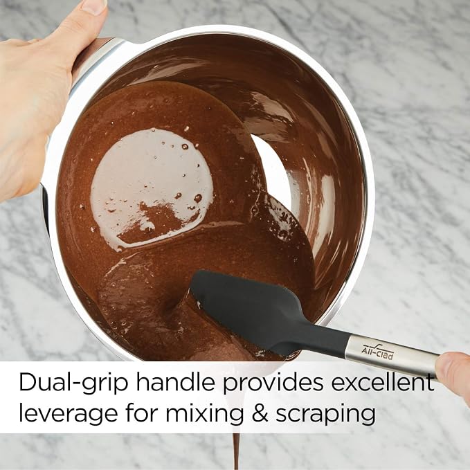 All-Clad Specialty Silicone Kitchen Gadgets Spatula Kitchen Tools, Kitchen Hacks Silver, Stainless Steel and Black - Image 5