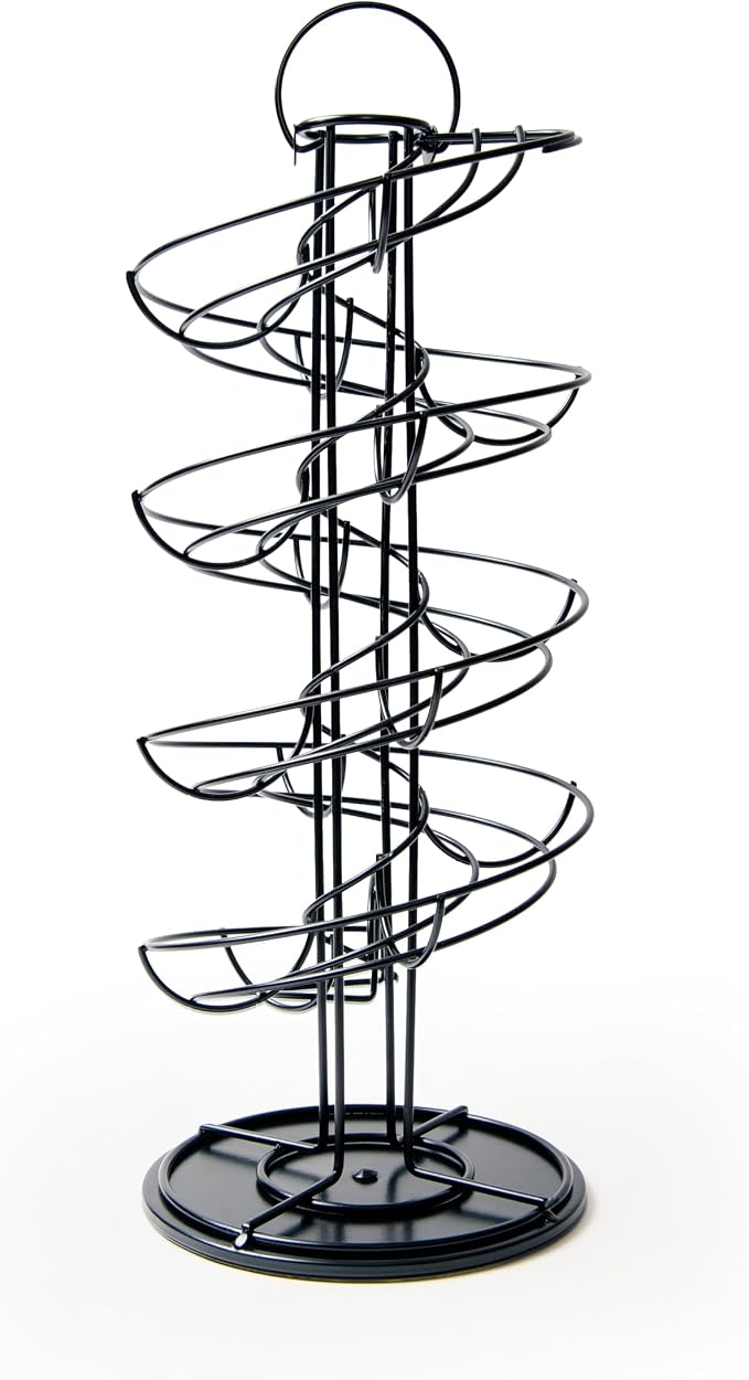 Egg Holder – Black Metal Spiral Egg Skelter with 360° Free-Rotating Spiral, Wide Stable Base, Countertop Egg Organizer - Image 2