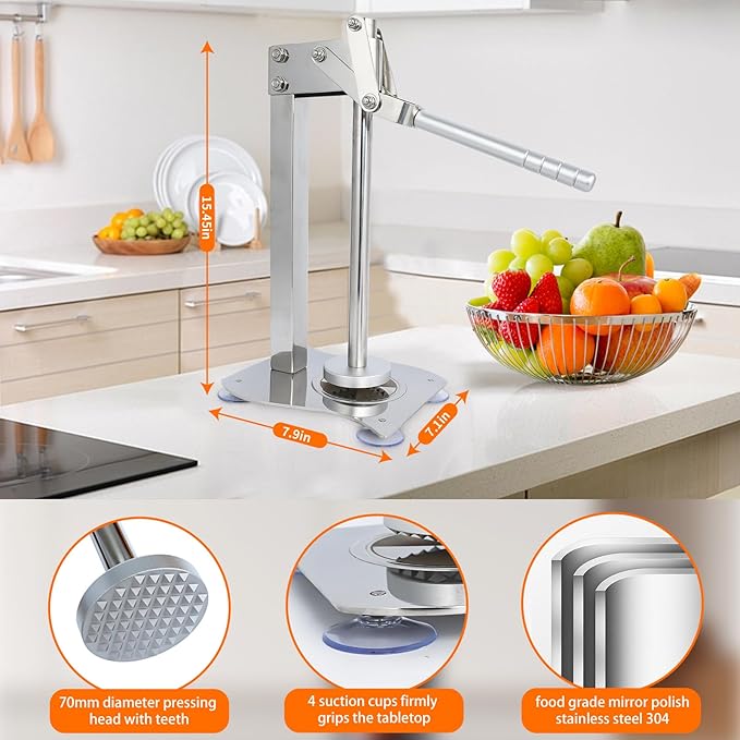 Manual desktop heavy duty lemon smasher orange juicer lemon squeezer citrus juicer fruit crusher lime extractor nut grinder for fruit and nuts（WN014) - Image 5
