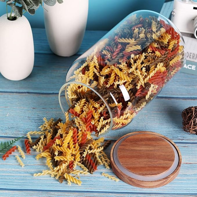 LEAVES AND TREES Y 1 Gallon Glass Jar with Airtight Lid and Anti-Skid Bottom for Dry Food Storage - Image 5