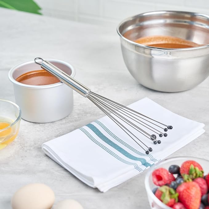 Restaurantware 10.5 in Stainless Steel Ball Whisk with Silicone Tips - 6 Pack - German Standard Sauce & Gravy Whisk, Non-Scratch, Dishwasher Safe - Non-Stick Safe Silicone Ball Whisk for Baking - Image 4