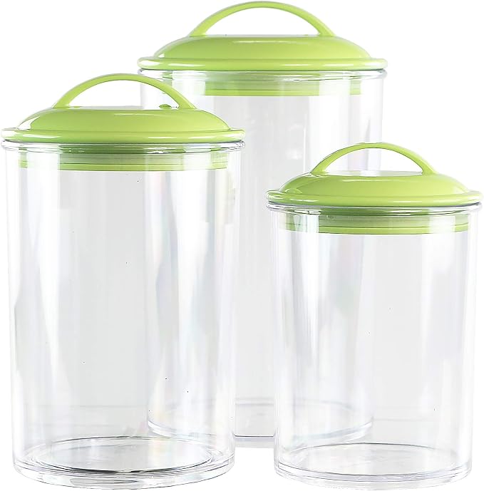 Reston Lloyd Food Storage Containers, BPA Free Airtight Canisters for Cereal, Pasta, Sugar, Coffee, Flour, Cookies, Loose Tea, for Kitchen Organization, Set of 3, Lime (Pack of 4) - Image 2