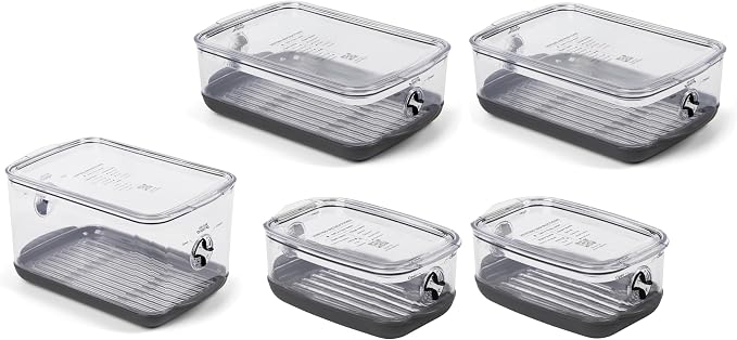 Progressive ProKeeper Stackable Produce ProKeeper Storage Container with Stay-Fresh Vent System (PKS-5PC-Produce+) by ProgressiveInternational