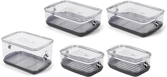Progressive ProKeeper Stackable Produce ProKeeper Storage Container with Stay-Fresh Vent System (PKS-5PC-Produce+) by ProgressiveInternational